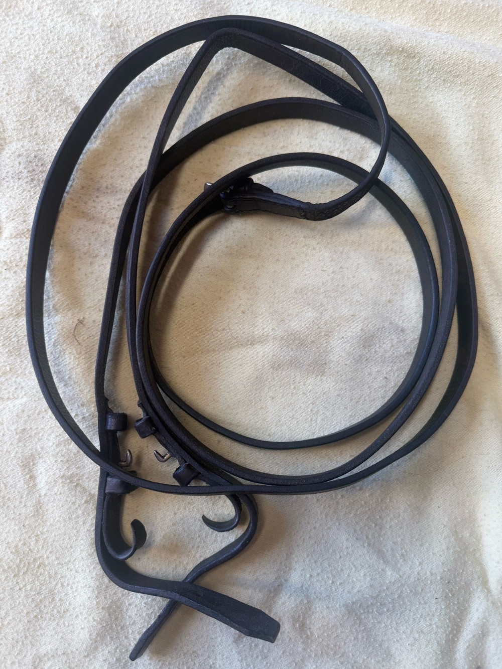 56” dark brown curb reins